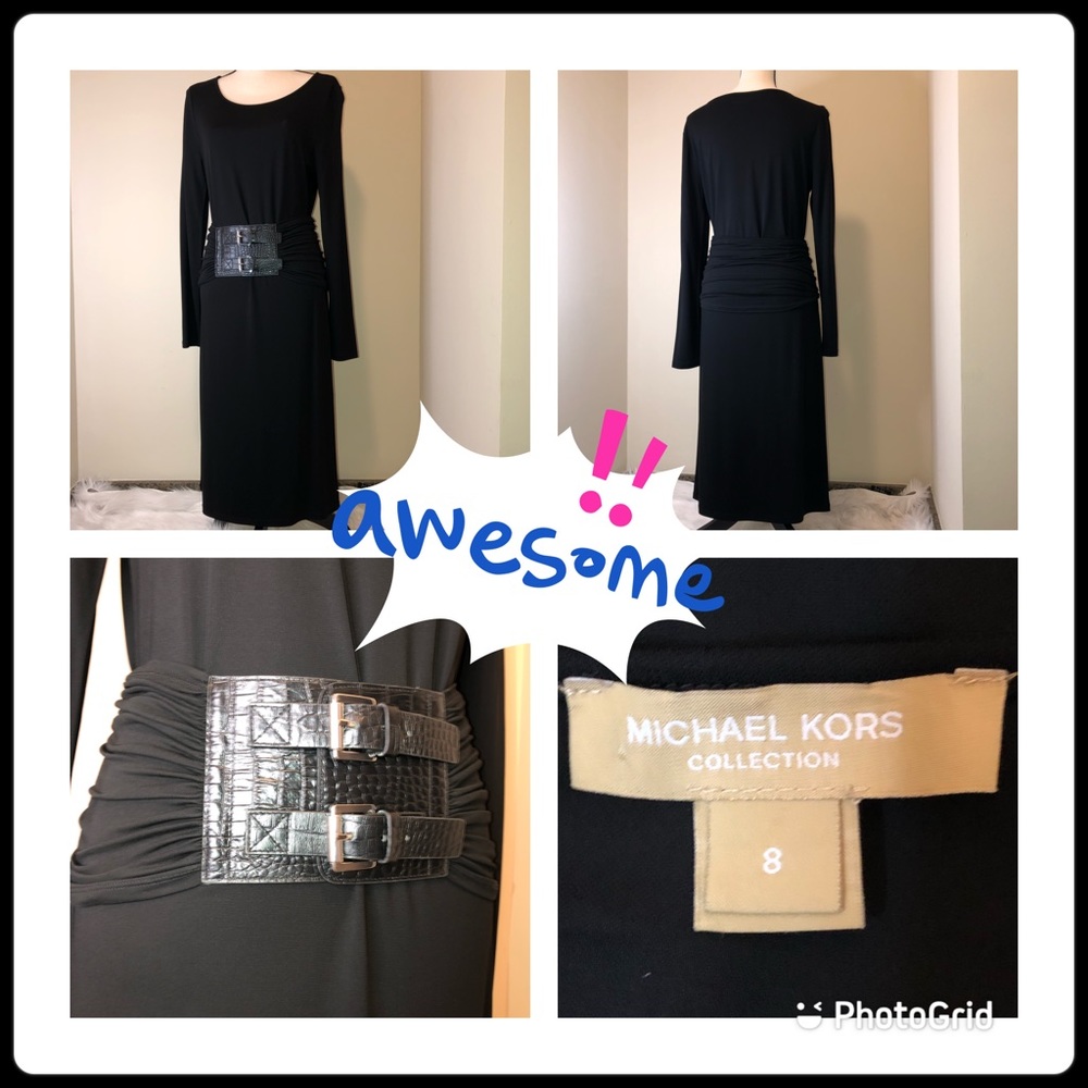 Michael Kors Collection Black Jersey Dress wBelt